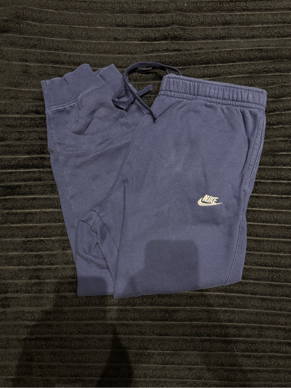 Nike Dark Navy Fleece Joggers with Black Logo Tag